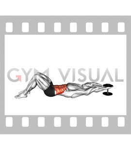 Weighted Dumbbell Crunch (hands overhead) (VERSION 2)