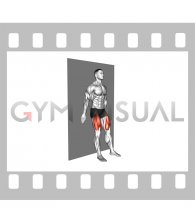 Standing Wall Slide Quarter Squat Hold (male)