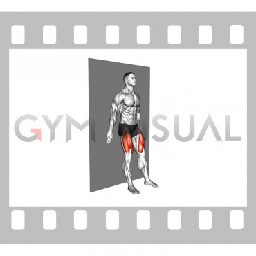 Standing Wall Slide Quarter Squat Hold (male)