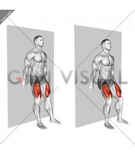 Standing Wall Slide Quarter Squat Hold (male)