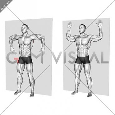 Standing Wall Shoulder Rotation (male)