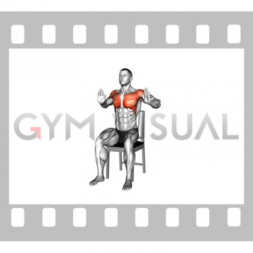 Seated Elbow Fly and Palm Press on a Chair (male)