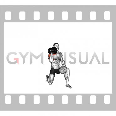 Dumbbell Half Kneeling Single Arm Shoulder Press (male)