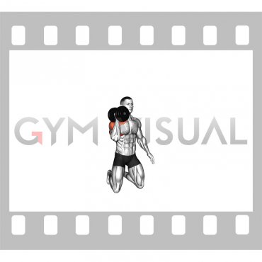 Dumbbell Kneeling Single Arm Shoulder Press (male)