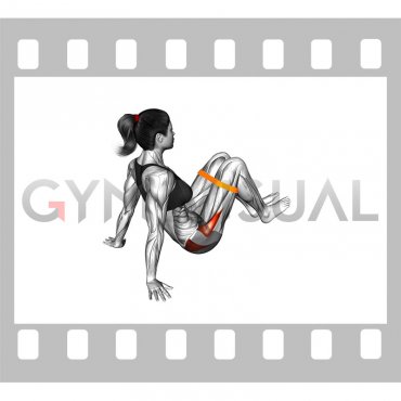 Resistance Band Seated Bent Knee Abduction Feet Floor Off (female)