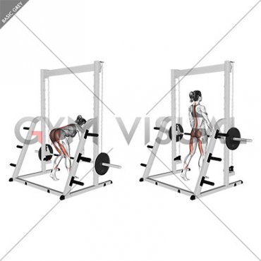 Smith Staggered Stance Romanian Deadlift (female)