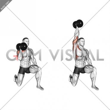 Dumbbell Half Kneeling Single Arm Shoulder Press (male)