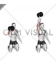 Dumbbell Kneeling Single Arm Shoulder Press (male)