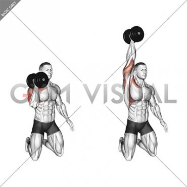 Dumbbell Kneeling Single Arm Shoulder Press (male)