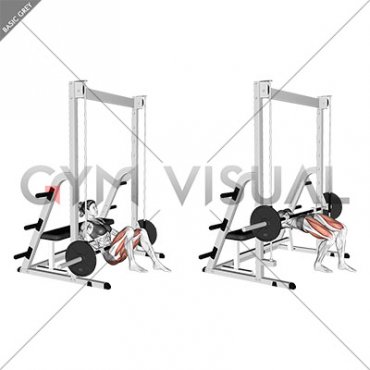 Smith Staggered Stance Hip Thrust (female)