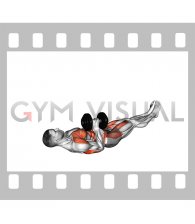 Dumbbell Lying Floor Single Arm Hammer Press with Legs and Upper Back Raise (male)