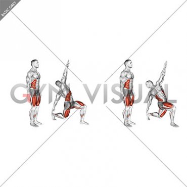 Reverse Lunge Arm Reach Twist (male)