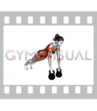 Kettlebell Alternating Renegade Row (female)