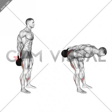 Kettlebell Standing Behind Back Romanian Deadlift