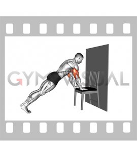 Incline Close Grip Push-up with Chair against Wall