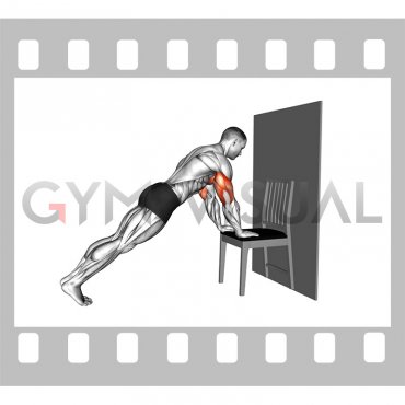 Incline Close Grip Push-up with Chair against Wall