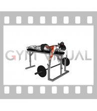 Barbell Lying Close Grip Underhand Row on Rack (female)