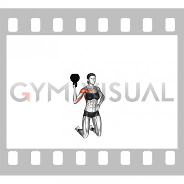 Kettlebell Kneeling One Arm Bottoms Up Press (female)