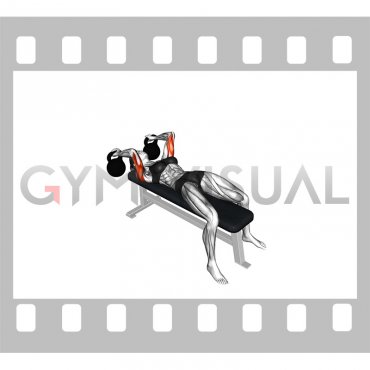 Kettlebell Lying Triceps Extension Skull Crusher (female)