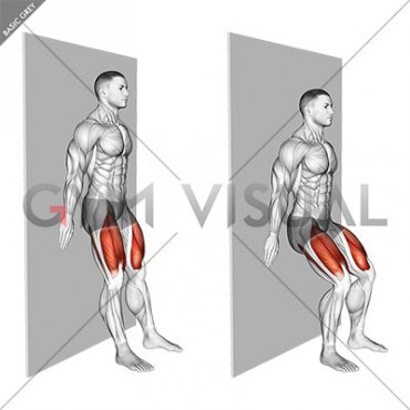 Standing Wall Slide Half Squat (male)