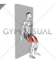 Standing Wall Slide Half Squat Hold (male)
