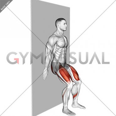 Standing Wall Slide Half Squat Hold (male)