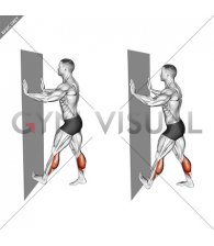 Calf Push Stretch With Hands Against Wall