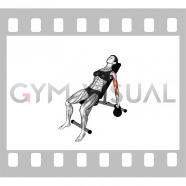 Kettlebell Incline Alternate Curl (female)