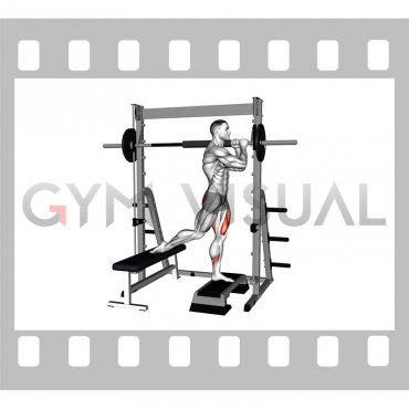 Smith Unilateral Bulgarian Split Squat from Deficit (male)