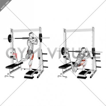 Smith Unilateral Bulgarian Split Squat from Deficit (male)