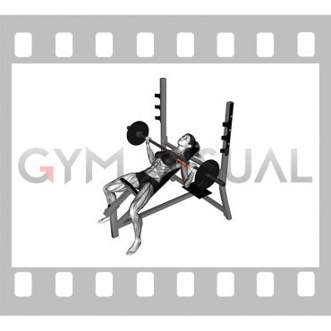 Barbell Incline Wide Grip Bench Press (female)
