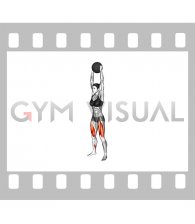 Medicine Ball Overhead Squat (female)