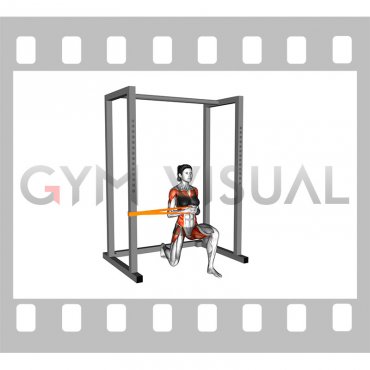 Resistance Band Half Kneeling Horizontal Pallof Press (female)