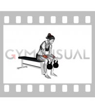 Kettlebell Seated Reverse Wrist Curl (female)