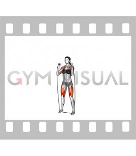 Band Squat to Overhead Press (female)
