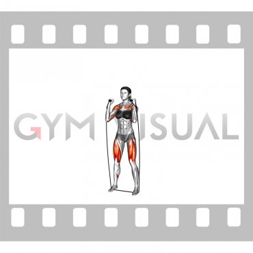 Band Squat to Overhead Press (female)