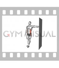 Standing Cross Legs Core Stretch against Wall