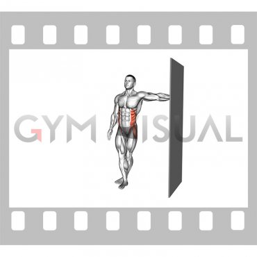 Standing Cross Legs Core Stretch against Wall