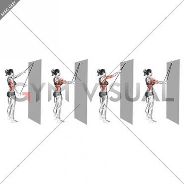 Standing Alternating Shoulder Flexion with Rope (female)