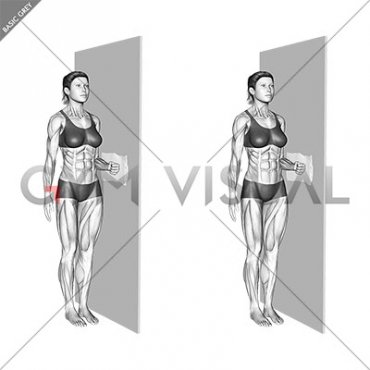Standing Isometric Shoulder External Rotation with Towel (female)