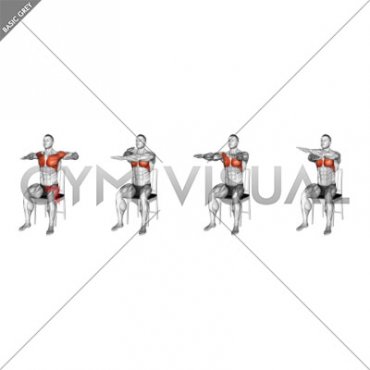 Seated Arm Crossover and Chest Out on a Chair (male)