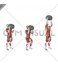 Weighted Stone Standing Power Overhead Press (male)