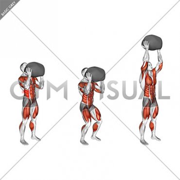 Weighted Stone Standing Power Overhead Press (male)