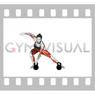 Kettlebell Lateral Lunge with Cross Body Row (female)