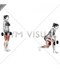 Dumbbell forward leaning lunge