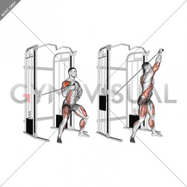 Cable twisting overhead press