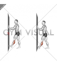 Calf Push Stretch With Hands Against Wall