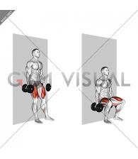 Dumbbell Wall Squat