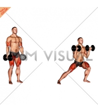 Dumbbell Lateral Lunge with Bicep Curl