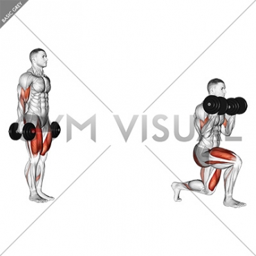 Dumbbell Lunge with Bicep Curl